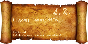 Lugosy Kasszián névjegykártya